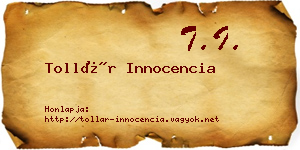 Tollár Innocencia névjegykártya